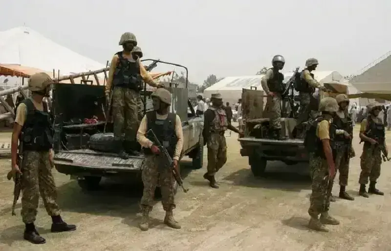 Pakistani security personnel conduct intelligence-based operations under Operation Al-Azm in Balochistan.