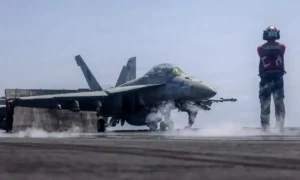 Hormuz Crisis with military activity near the Strait of Hormuz