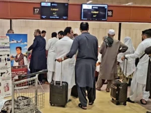 South Airlines aircraft at the launch of the Quetta-Turbat domestic flight in Balochistan.