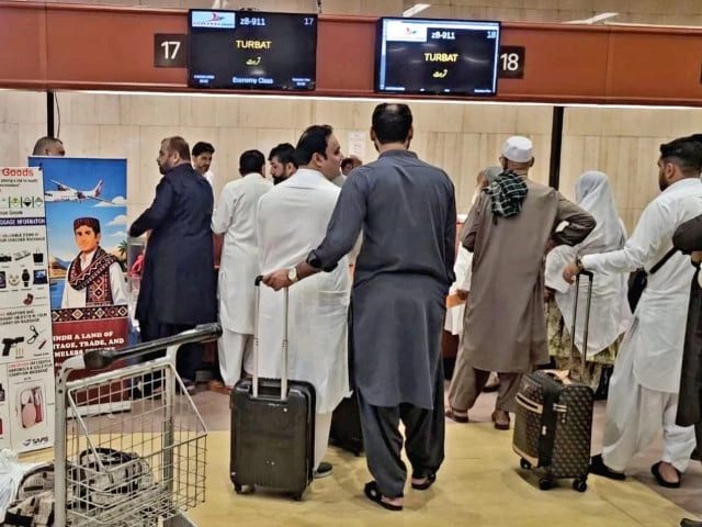 South Airlines aircraft at the launch of the Quetta-Turbat domestic flight in Balochistan.