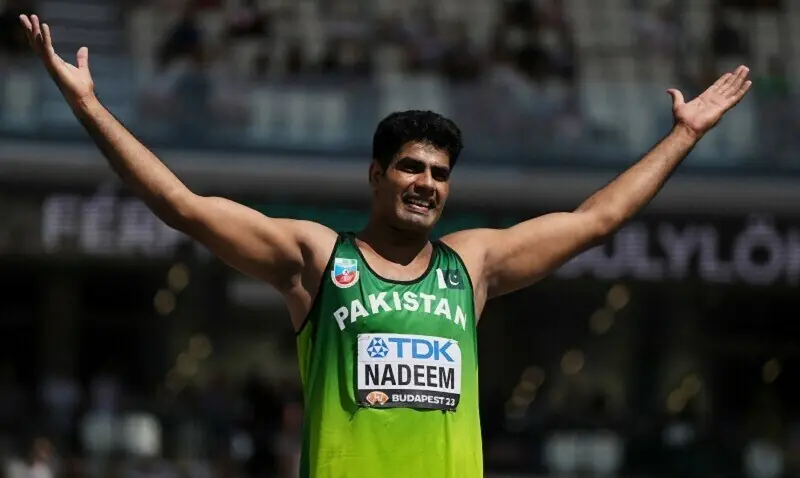 Arshad Nadeem during a training session ahead of the Commonwealth Games