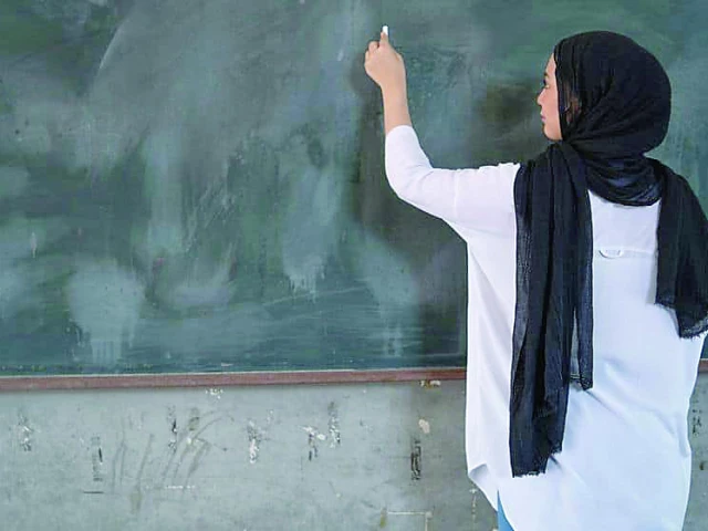 Teachers conducting a class at a Sindh Education Foundation-supported school.