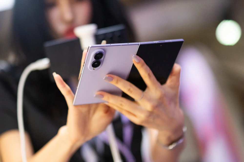 Samsung Galaxy Z Fold 8, Fold 8 Ultra and Galaxy Z Flip 8 smartphones displayed during the official product launch.
