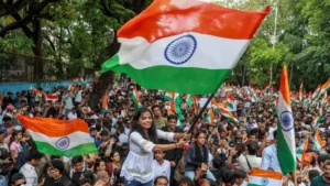 Students protesting in India after the resignation of Education Minister Dharmendra Pradhan