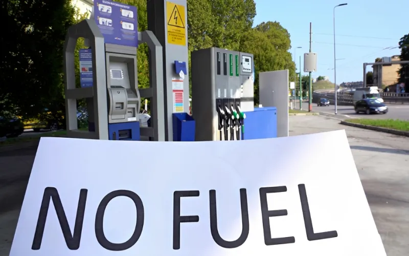 A petrol station in Pakistan as pump owners announce a nationwide shutdown over dealer margins and fuel pricing disputes.