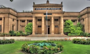 State Bank of Pakistan building representing the country's latest foreign reserves update.