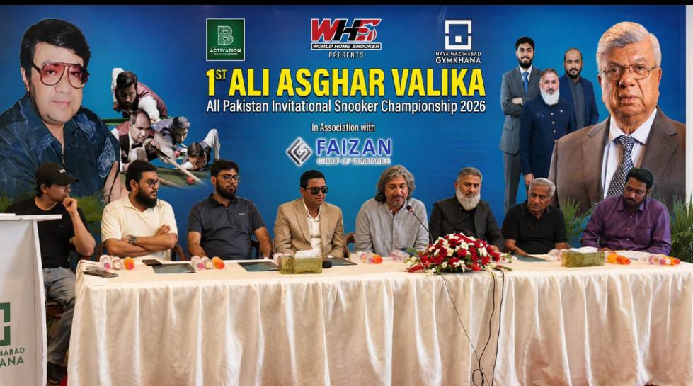 Ali Asghar Valika Championship press conference ahead of the invitational snooker tournament in Karachi.