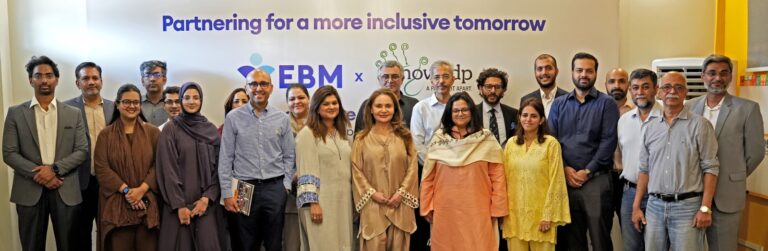 Children explore the Neuro-Inclusive Discovery Room launched by EBM and NOWPDP at CEDI in Karachi.