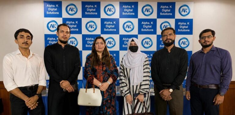 Parliamentary Secretary Engr. Sabeen Ghouri holds talks with Alpha. K Digital Solutions representatives.