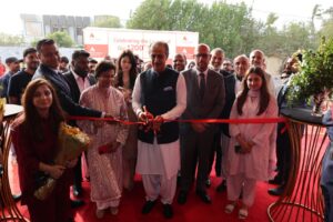 Bank Alfalah executives inaugurate the new Retail-cum-Premiere Branch at Khayaban-e-Shamsheer in Karachi.