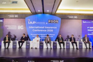 Officials and insurance industry leaders attending the IAP and PSOA International Insurance Conference 2026 in Karachi.