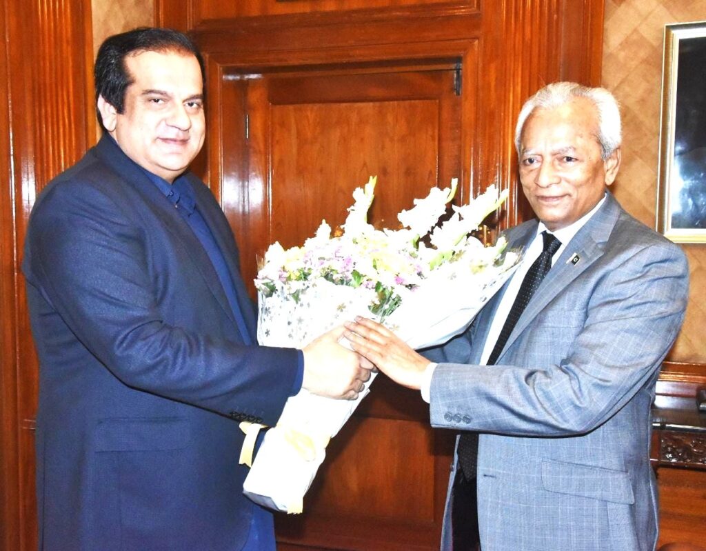 Governor Sindh Syed Muhammad Nehal Hashmi meets Provincial Ombudsman Dr. Sohail Rajput during the presentation of the Annual Report 2025.