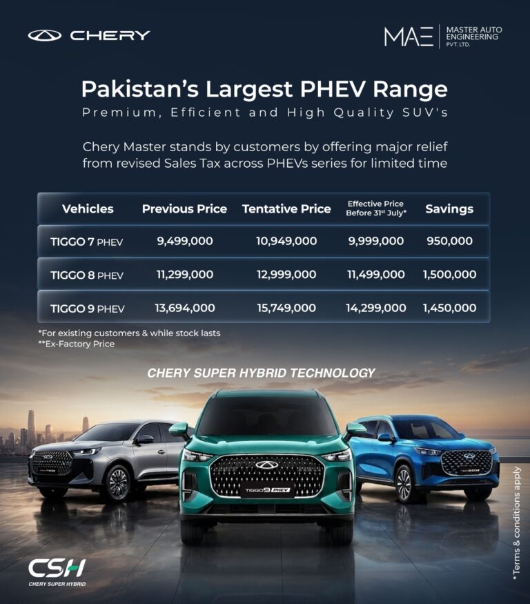 A locally assembled Chery Super Hybrid Tiggo SUV showcased by Master Auto Engineering during the announcement of its tax relief initiative for customers.