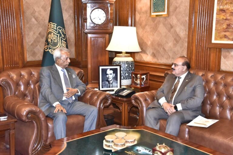 CAP Chairman Kaukab Iqbal meets Governor Sindh Syed Nehal Hashmi at the Governor House in Karachi.
