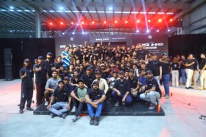 MG HS Hybrid+ and Super Hybrid vehicles at MG Pakistan's Lahore production facility during the CKD line-off ceremony.
