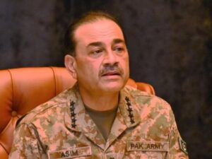 Field Marshal Asim Munir speaks during the 20th National Workshop Balochistan at GHQ in Rawalpindi.
