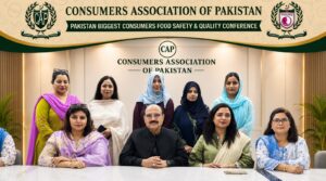 Consumers Association of Pakistan officials discuss preparations for the Food Safety & Quality Conference 2026.