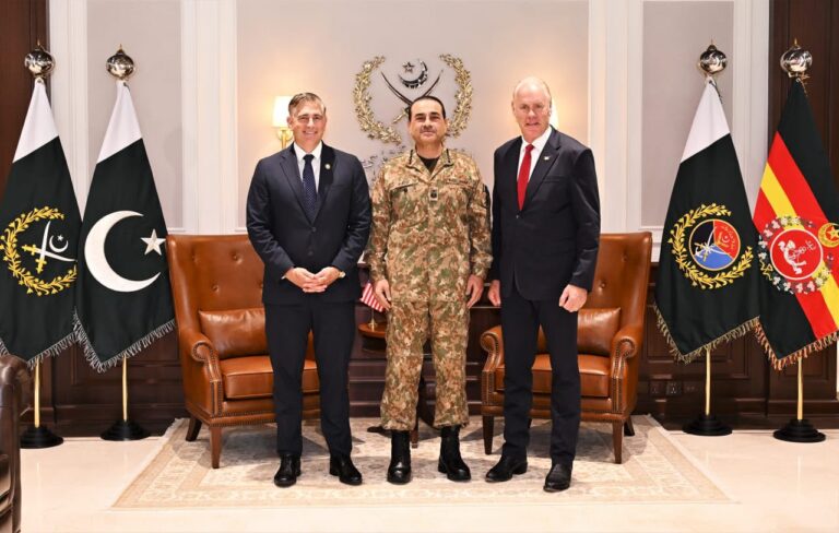 Field Marshal Asim Munir holds talks with US congressional delegation at GHQ, Rawalpindi.