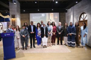 Employees attend a women's rights and legal awareness session hosted by Standard Chartered Pakistan and the Legal Aid Society.