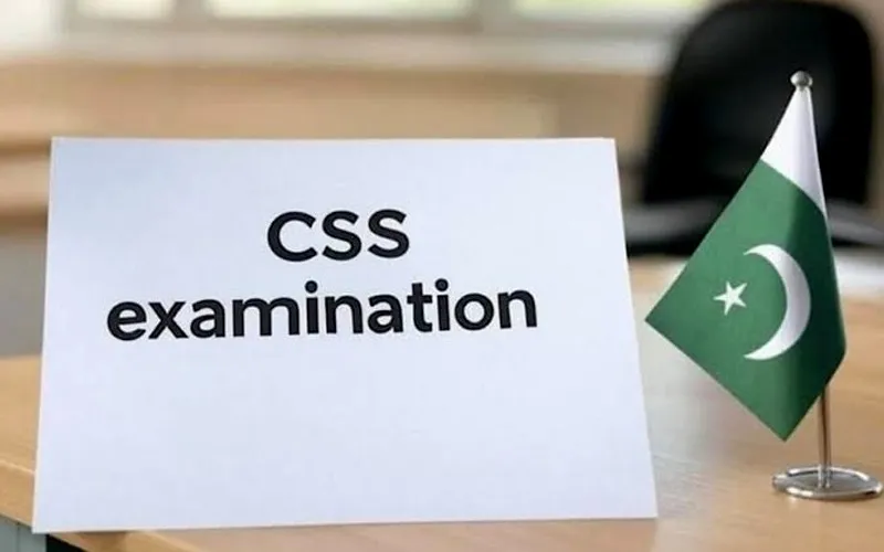 Candidates appear for the CSS examination at an examination centre in Pakistan.