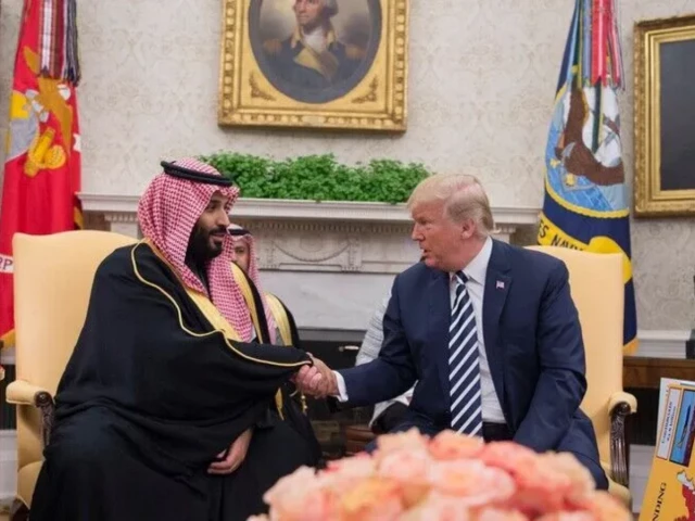 US Energy Secretary Chris Wright and Saudi Energy Minister Prince Abdulaziz bin Salman sign the Saudi nuclear cooperation agreement.