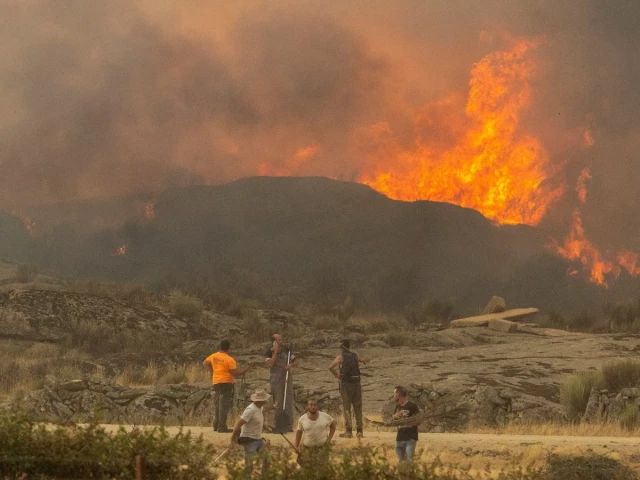 Dense wildfire smoke blankets parts of France and Spain amid severe forest fires.