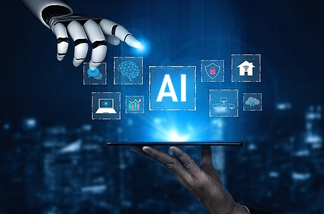 Concept illustration of artificial intelligence, cybersecurity and digital infrastructure supporting the UAE's AI strategy.