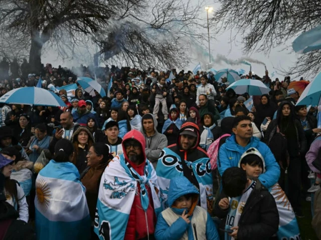 Argentina supporters welcome the national football team home after the FIFA World Cup final defeat to Spain.