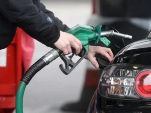 A fuel station in Pakistan displaying updated petrol and high-speed diesel prices after the latest government revision.