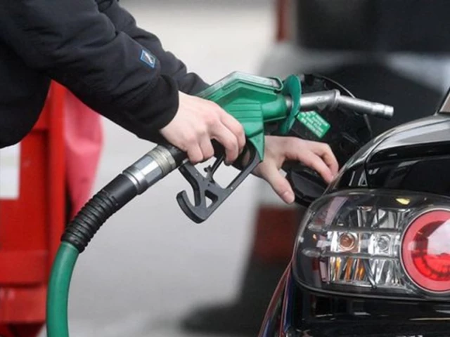 A fuel station in Pakistan displaying updated petrol and high-speed diesel prices after the latest government revision.