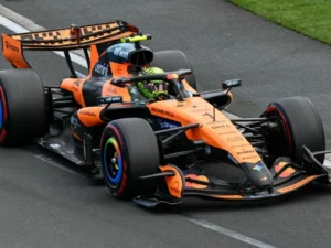 McLaren driver Lando Norris drives during the final practice session for the Hungarian Grand Prix at the Hungaroring.