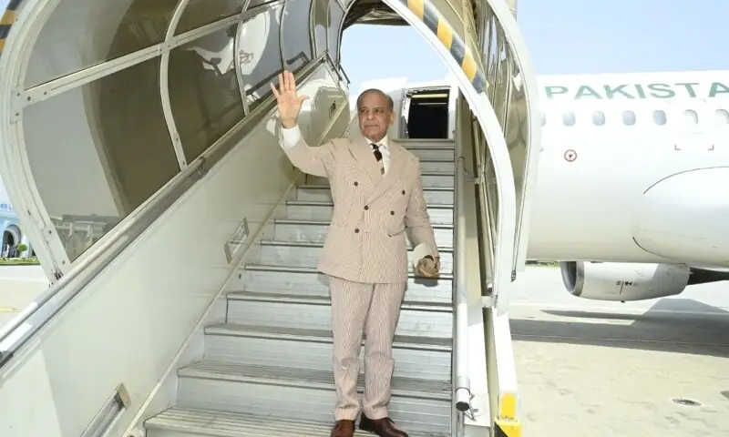 Shehbaz Sharif arrives in Bishkek for the SCO summit and official visit