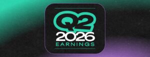 Spotify logo highlighting Q2 2026 earnings and 300 million Premium Subscribers.