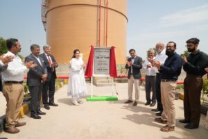 Wafi Energy officials at the inauguration of the new gasoline storage tank in Nowshera.
