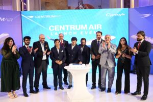Gerry's Group and Centrum Air officials announce direct Karachi–Tashkent flights during the launch ceremony.