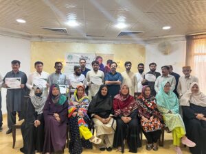 Government school teachers participate in SHINE Humanity's Healthy Schools training programme in Gharo, Thatta.