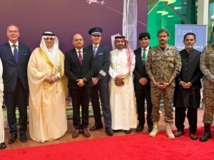Riyadh Air inaugural flight arriving at Islamabad International Airport from Riyadh