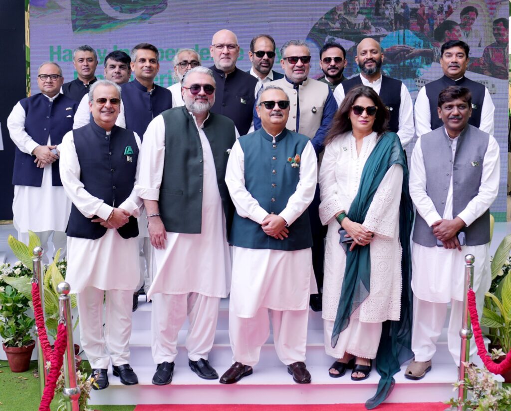 NBP President Rehmat Ali Hasnie at the 79th Independence Day ceremony in Karachi