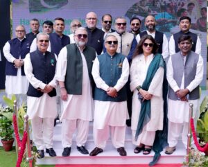 NBP President Rehmat Ali Hasnie at the 79th Independence Day ceremony in Karachi
