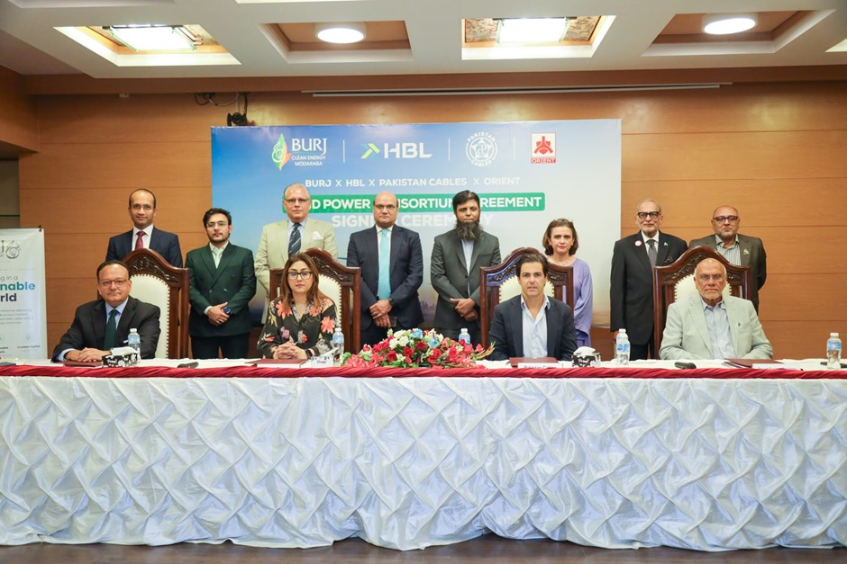 HBL, Pakistan Cables and partners sign a 7.5MW wind power agreement in Karachi.
