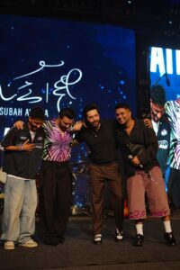 Atif Aslam performs at Spotify’s Subah Aye Na album celebration in Karachi.