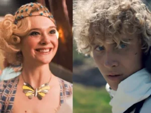 Joseph Zada as young Haymitch and Elle Fanning as Effie in Sunrise on the Reaping
