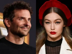 Bradley Cooper and Gigi Hadid wearing rings during a public outing in Paris, sparking wedding rumours.