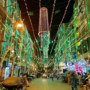 Eid Milad-un-Nabi gathering at Mehfil-e-Murtaza in Karachi with religious scholars and guests
