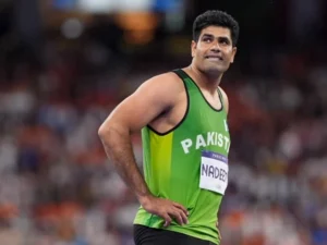 Arshad Nadeem training for upcoming athletics competitions after Olympic victory