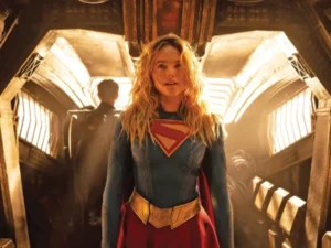 Milly Alcock in a scene from Supergirl during its theatrical release.