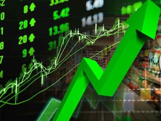 Pakistan Stock Exchange trading screen showing the KSE-100 index rally amid falling global oil prices.