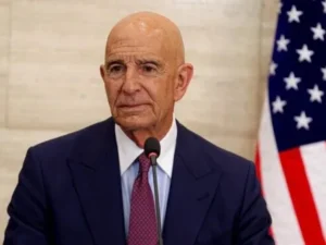 Tom Barrack discusses intelligence behind an Israeli strike on Abu al-Duhur air base in Syria.