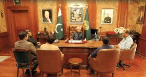 Sindh Governor Syed Muhammad Nihal Hashmi meeting photojournalists at Governor House Karachi.
