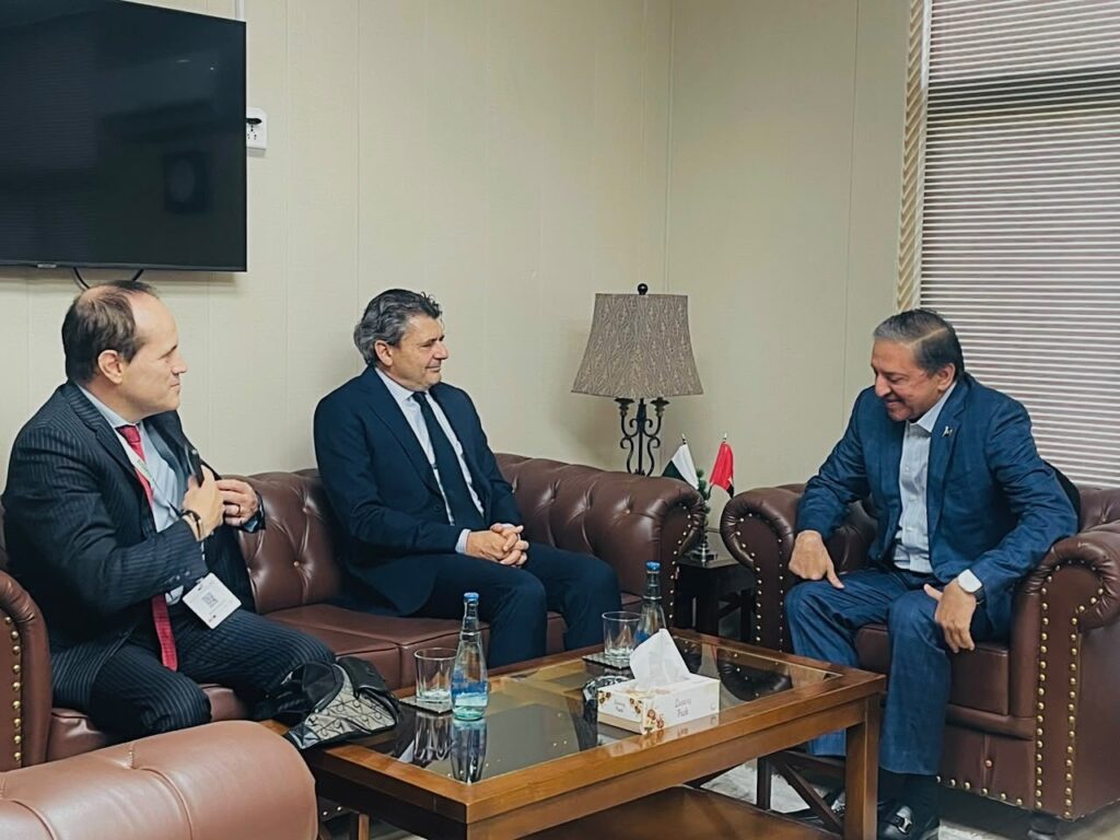 Saleem Mandviwalla meets Italian Ambassador Ugo Ciarlatani in Islamabad